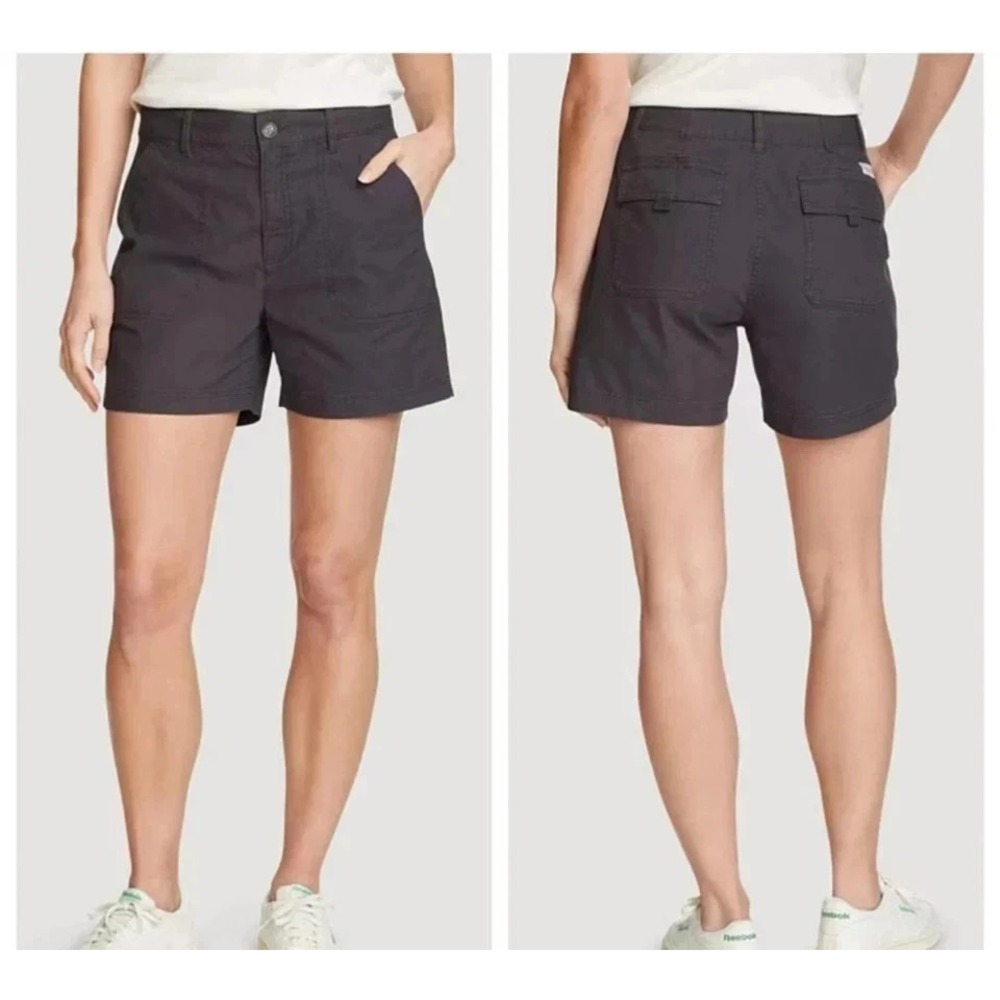 Eddie Bauer Women's Ripstop Shorts, Black, Size 12, New